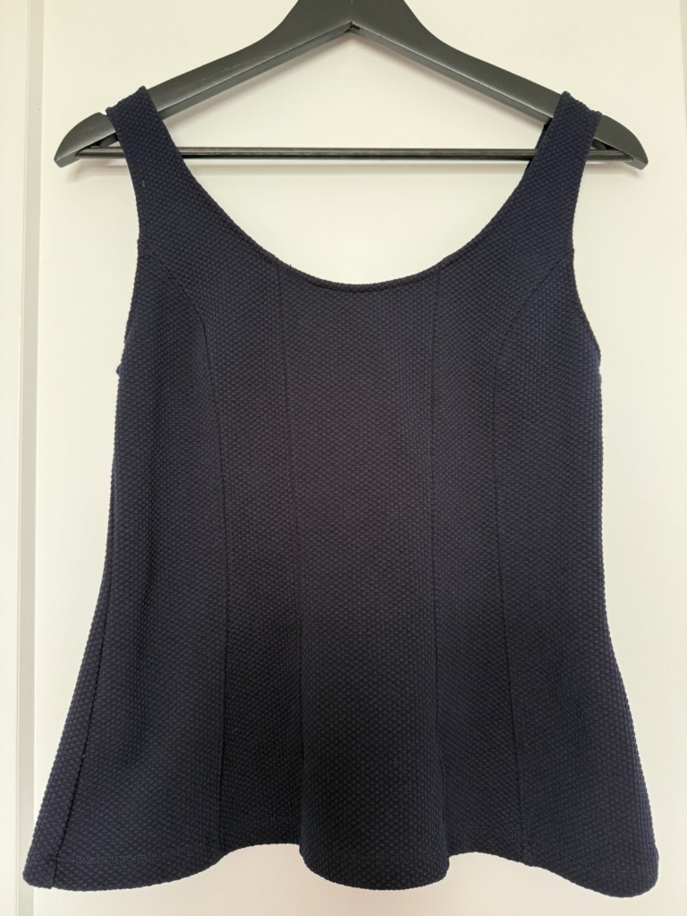 Banana Republic Textured Navy Sleeveless Peplum Tank Top Bustier
